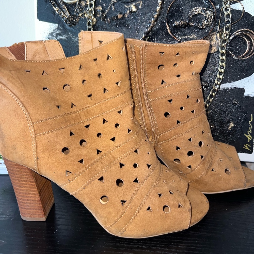 Open toe booties